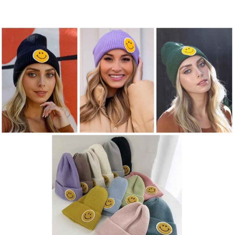 💕🛍️Ribbed smiley hat super soft 💕🛍️ - Picture 1 of 4